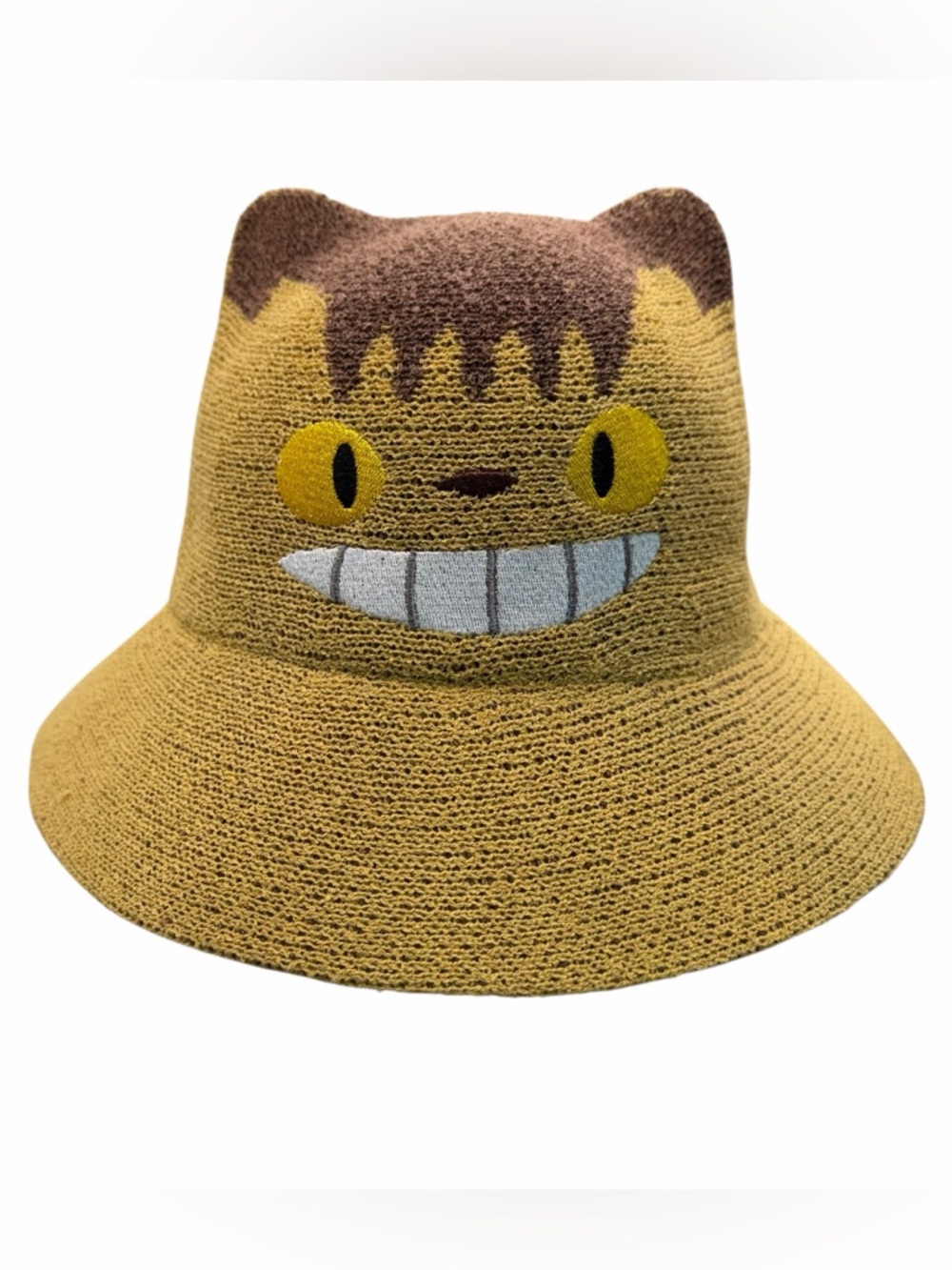 Hot Topic Yellow Brown Cartoon Cat Bucket Hat